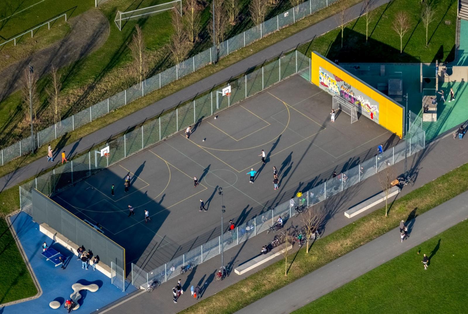 Sportplatz im Lippepark Hamm von oben