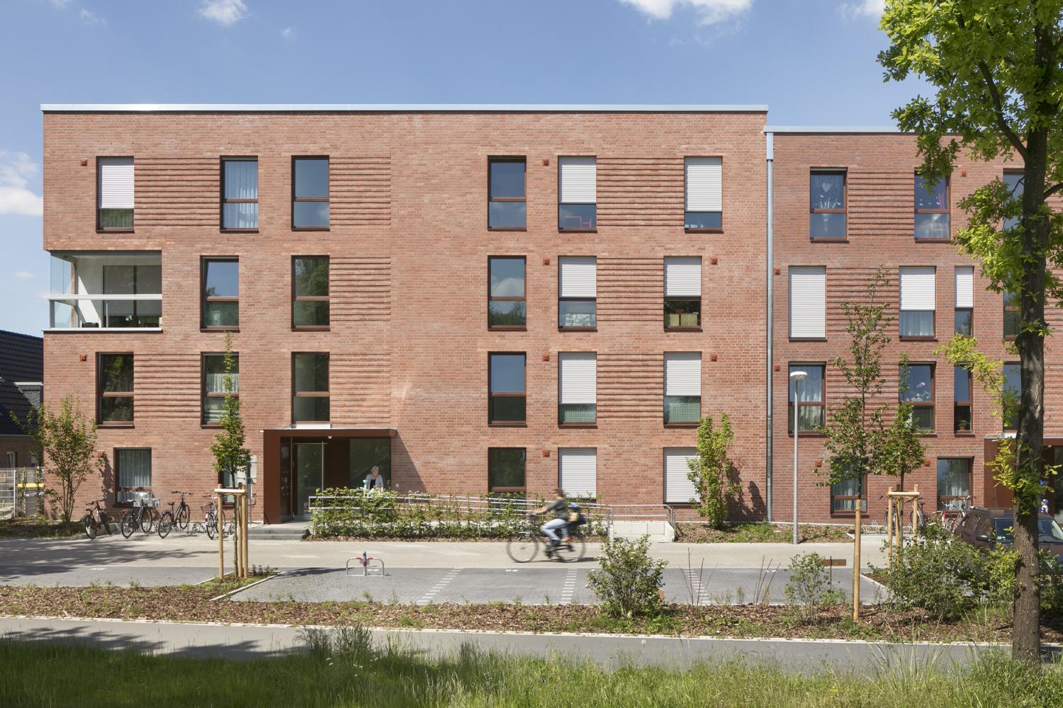Fassadenansicht Wohnquartier Meesenstiege in Münstler-Hiltrup