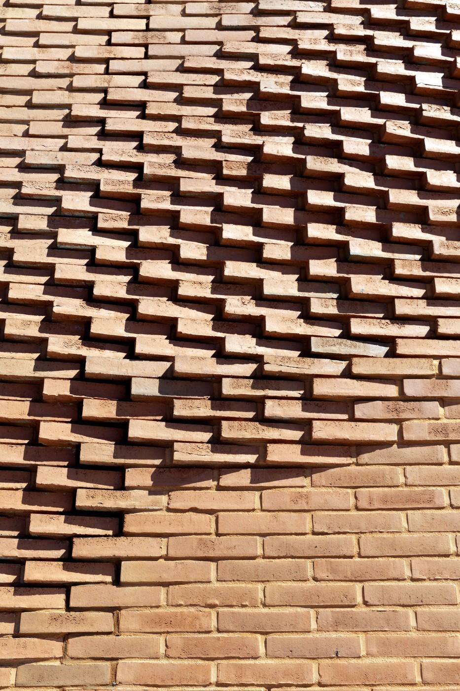 Detail der Ziegelfassade