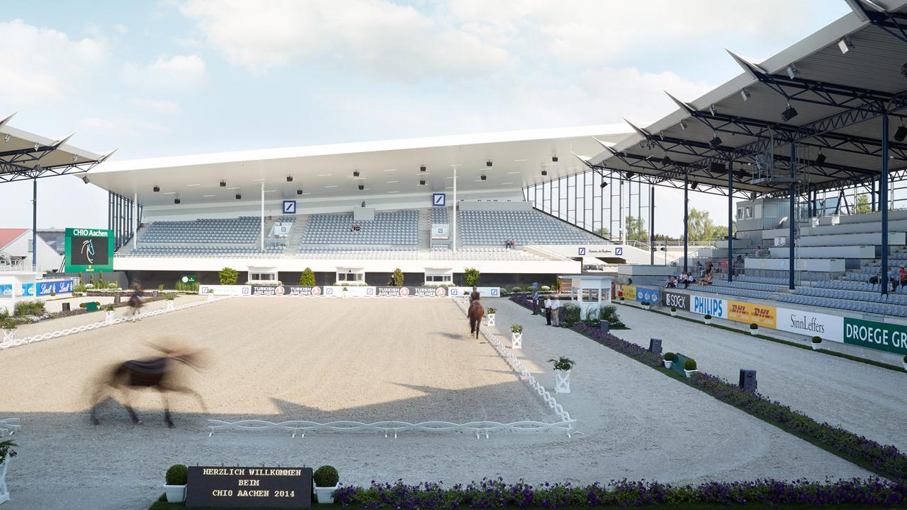 Erweiterung Dressurstadion, Frontansicht