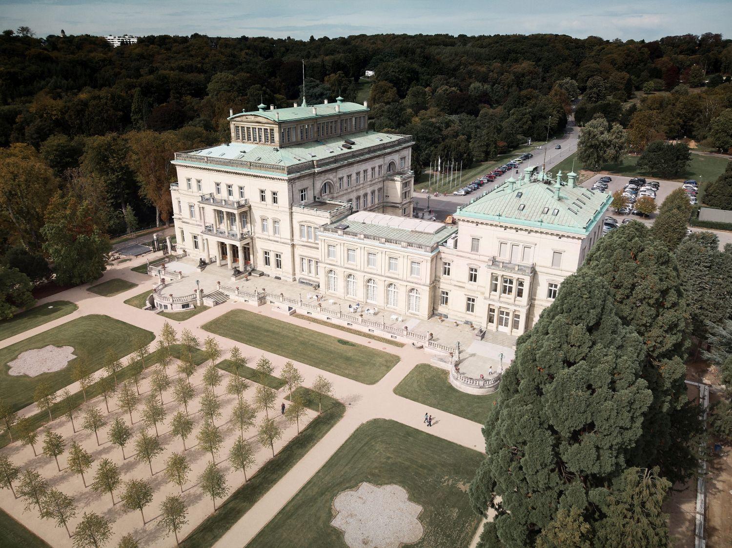 Villa Hügel - Südansicht von oben