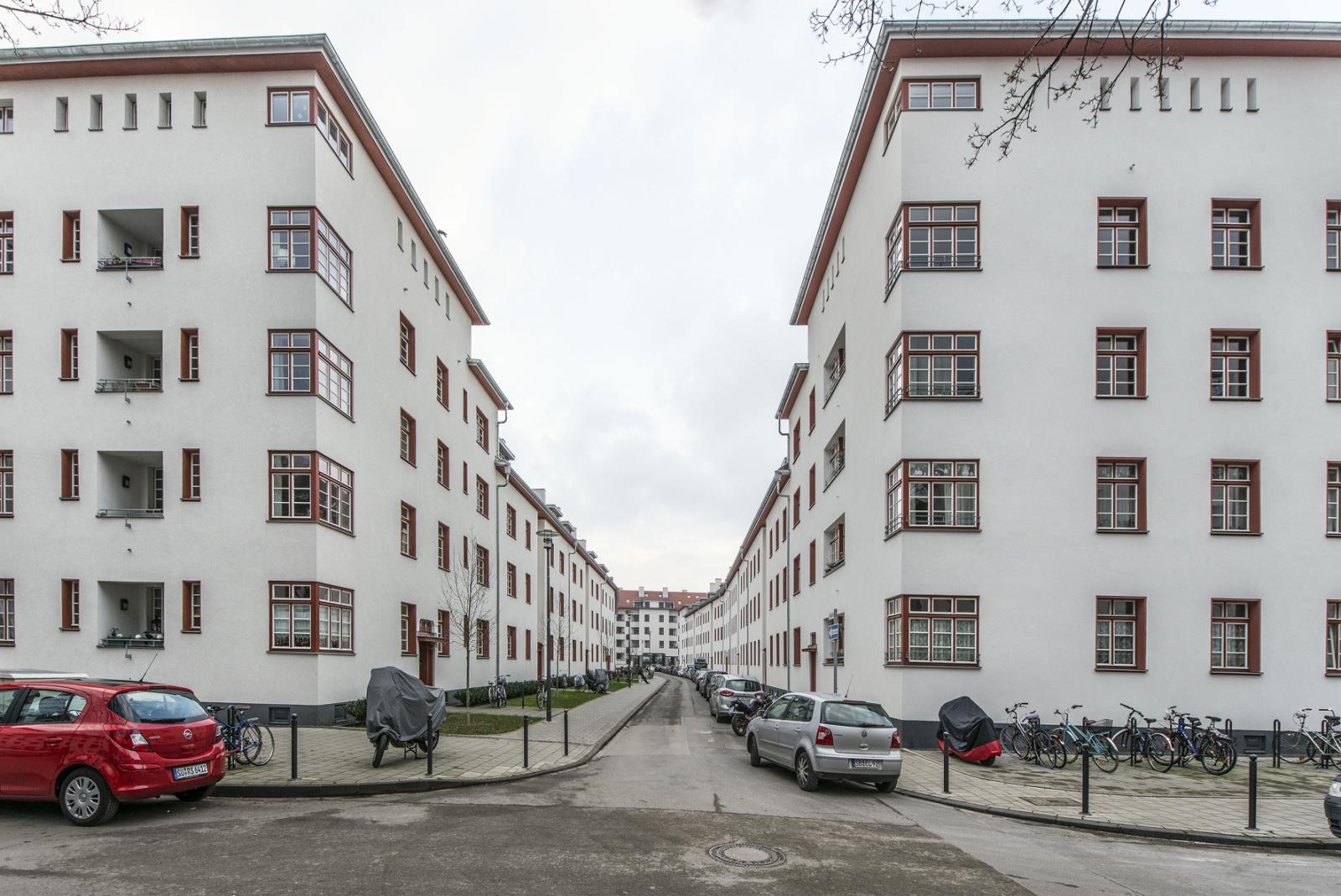 Wohnhäuser in der Naumannsiedlung in Köln-Riehl