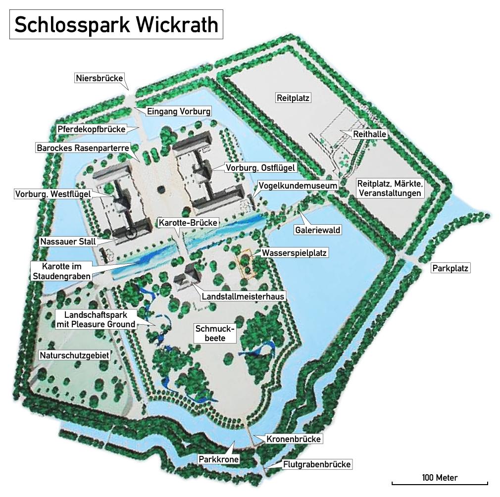 Karte von Schloss Wickrath in Mönchengladbach