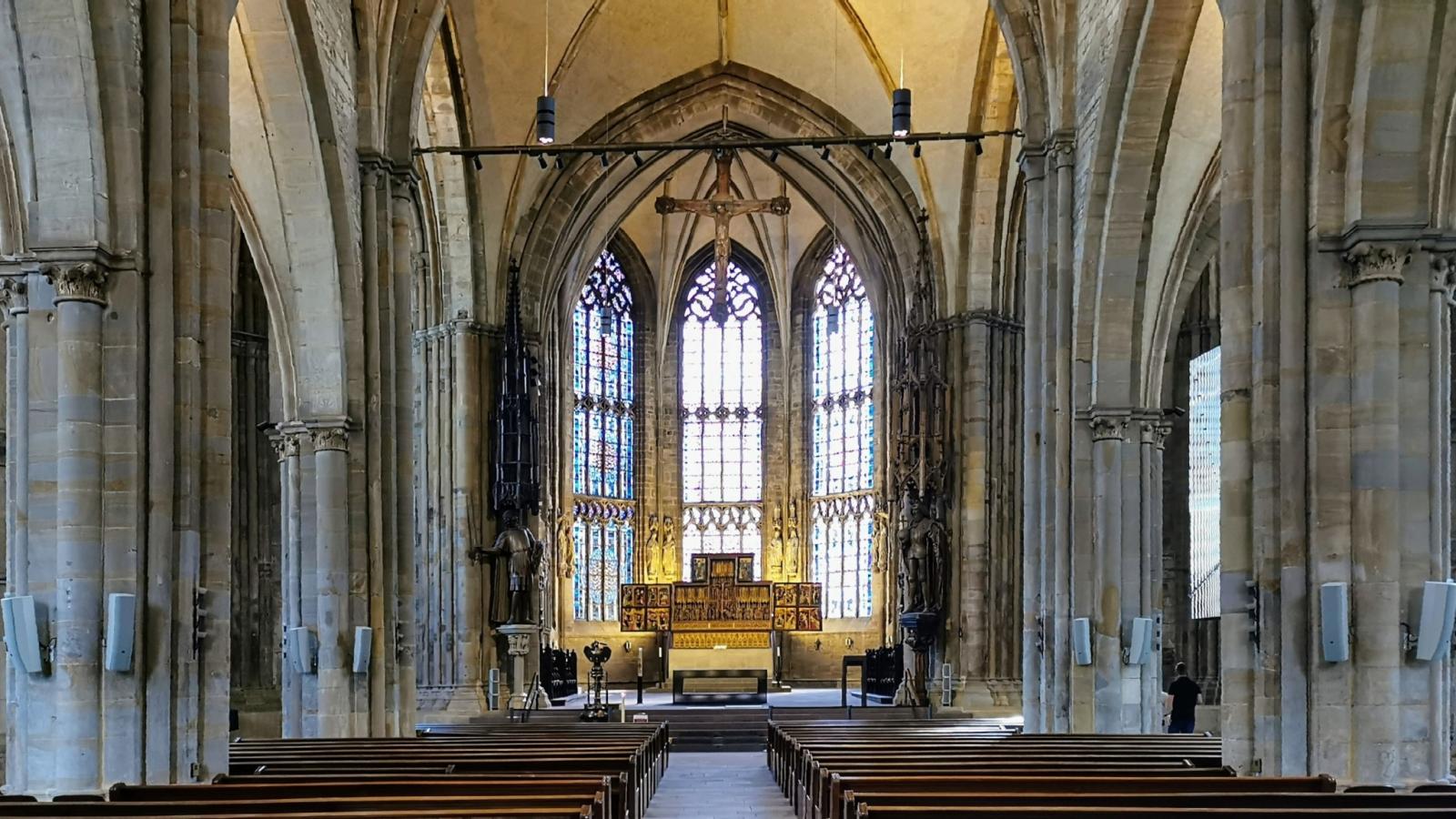 Innenraum der Reinoldikirche Dortmund, Blick nach Osten zum Chor
